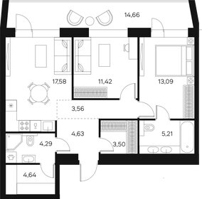 Квартира 75,3 м², 2-комнатная - изображение 1