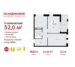 52,7 м², 2-комнатная квартира 15 400 000 ₽ - изображение 25