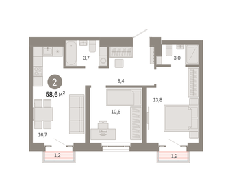 Купить квартиру площадью 70 кв.м. в районе Перово в Москве и МО - изображение 36
