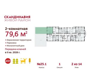 75 м², 2-комнатная квартира 18 000 000 ₽ - изображение 96