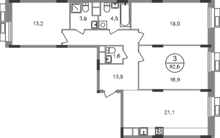 79,4 м², 3-комнатная квартира 23 600 000 ₽ - изображение 119