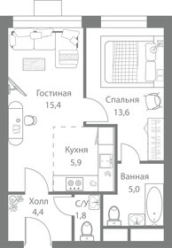 45,4 м², 2-комнатная квартира 11 792 650 ₽ - изображение 72