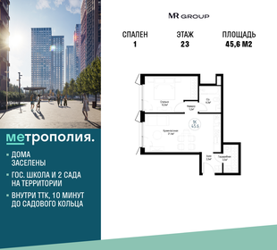 45,9 м², 1-комнатные апартаменты 14 507 621 ₽ - изображение 56