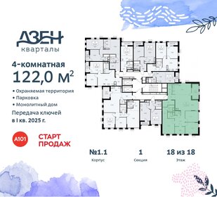 Квартира 122 м², 4-комнатная - изображение 2