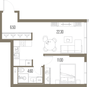44,4 м², 1-комнатная квартира 19 265 160 ₽ - изображение 53