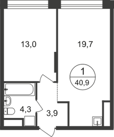 40,9 м², 1-комнатная квартира 10 857 380 ₽ - изображение 50