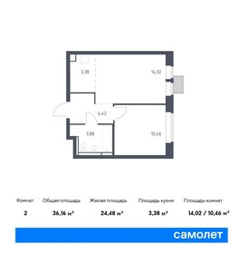 Квартира 36,2 м², 1-комнатная - изображение 1