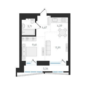 43,7 м², 2-комнатная квартира 4 790 000 ₽ - изображение 158