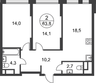 61,8 м², 2-комнатная квартира 16 979 260 ₽ - изображение 21