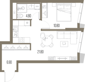 44,7 м², 1-комнатная квартира 19 833 390 ₽ - изображение 39