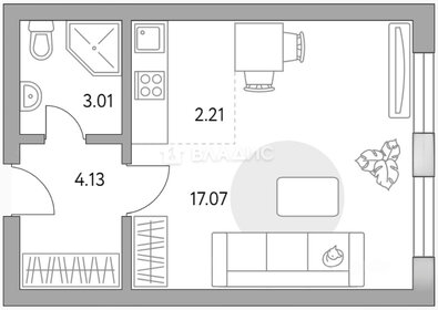Квартира 26,8 м², студия - изображение 1