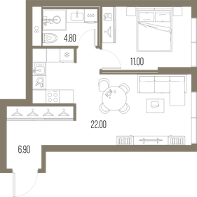 46,3 м², 1-комнатная квартира 20 154 390 ₽ - изображение 35