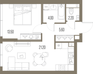 46,3 м², 1-комнатная квартира 20 154 390 ₽ - изображение 23