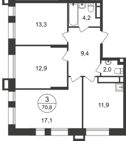 73,4 м², 3-комнатная квартира 17 061 748 ₽ - изображение 90