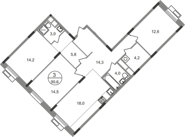 79,4 м², 3-комнатная квартира 23 600 000 ₽ - изображение 96