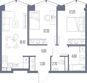 64,2 м², 2-комнатная квартира 28 280 100 ₽ - изображение 64