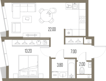 48 м², 1-комнатная квартира 21 484 800 ₽ - изображение 60