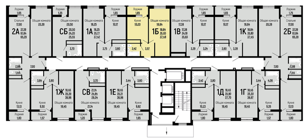 Квартира 37,5 м², 1-комнатная - изображение 2