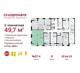 52,7 м², 2-комнатная квартира 15 400 000 ₽ - изображение 20