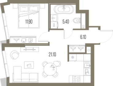 46,3 м², 1-комнатная квартира 20 154 390 ₽ - изображение 34