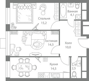 56,8 м², 2-комнатная квартира 14 800 000 ₽ - изображение 11