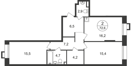 75 м², 2-комнатная квартира 17 750 000 ₽ - изображение 8