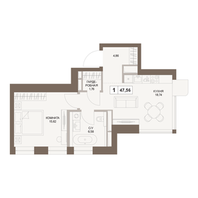 33 м², 1-комнатная квартира 5 250 000 ₽ - изображение 36