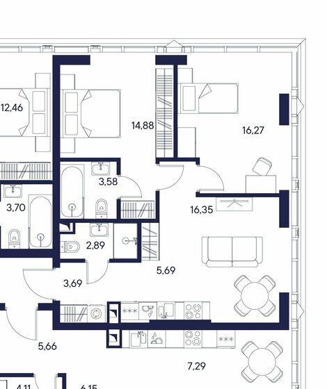 63,5 м², 2-комнатная квартира 29 990 000 ₽ - изображение 1