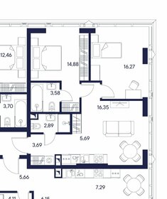 Квартира 63,5 м², 2-комнатная - изображение 1