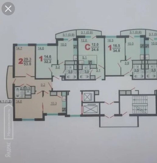 53,8 м², 2-комнатная квартира 7 300 000 ₽ - изображение 51