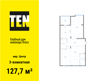 Квартира 127,7 м², 3-комнатная - изображение 1