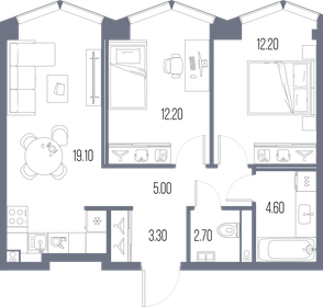 57 м², 2-комнатная квартира 29 000 000 ₽ - изображение 121