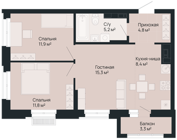 61,1 м², 2-комнатная квартира 14 969 500 ₽ - изображение 39