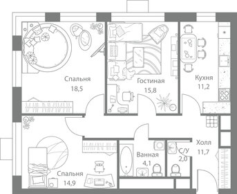 63,4 м², 3-комнатная квартира 25 500 000 ₽ - изображение 108