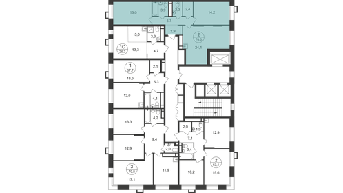 75 м², 2-комнатная квартира 17 750 000 ₽ - изображение 19