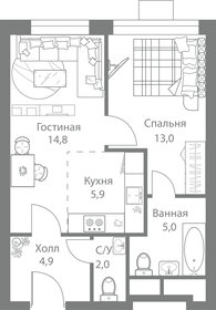 46,1 м², 2-комнатная квартира 14 088 736 ₽ - изображение 70