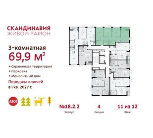 71,7 м², 3-комнатная квартира 19 200 000 ₽ - изображение 90