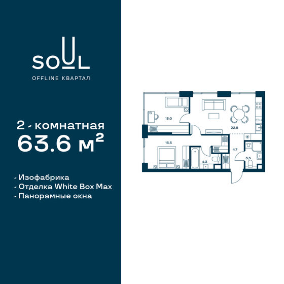 63,6 м², 2-комнатная квартира 30 578 880 ₽ - изображение 1