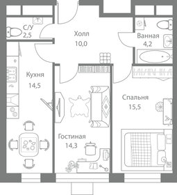 56,8 м², 2-комнатная квартира 14 800 000 ₽ - изображение 6