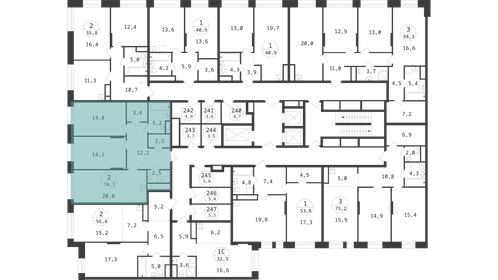 75 м², 2-комнатная квартира 17 750 000 ₽ - изображение 139