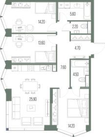 98,6 м², 3-комнатная квартира 31 500 000 ₽ - изображение 126