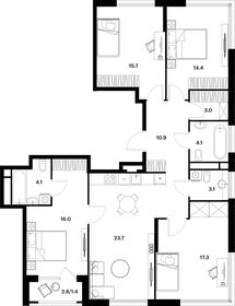 103,3 м², 3-комнатная квартира 46 345 552 ₽ - изображение 73
