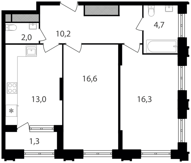 64,1 м², 2-комнатная квартира 18 178 760 ₽ - изображение 1