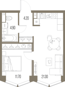 46,3 м², 1-комнатная квартира 15 500 000 ₽ - изображение 144