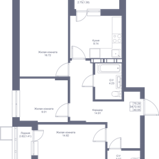 Квартира 75,3 м², 3-комнатная - изображение 3