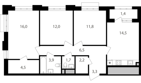 104 м², 4-комнатные апартаменты 32 950 000 ₽ - изображение 146