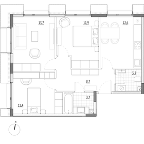 64,8 м², 3-комнатные апартаменты 12 700 800 ₽ - изображение 69