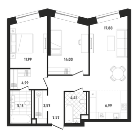 74,6 м², 2-комнатная квартира 56 427 440 ₽ - изображение 14