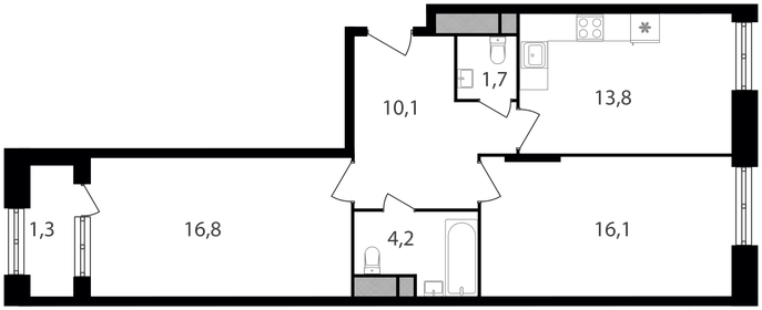 64,1 м², 2-комнатная квартира 18 178 760 ₽ - изображение 71