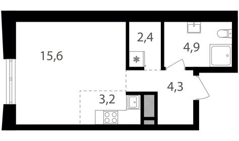 Квартира 30,4 м², студия - изображение 1